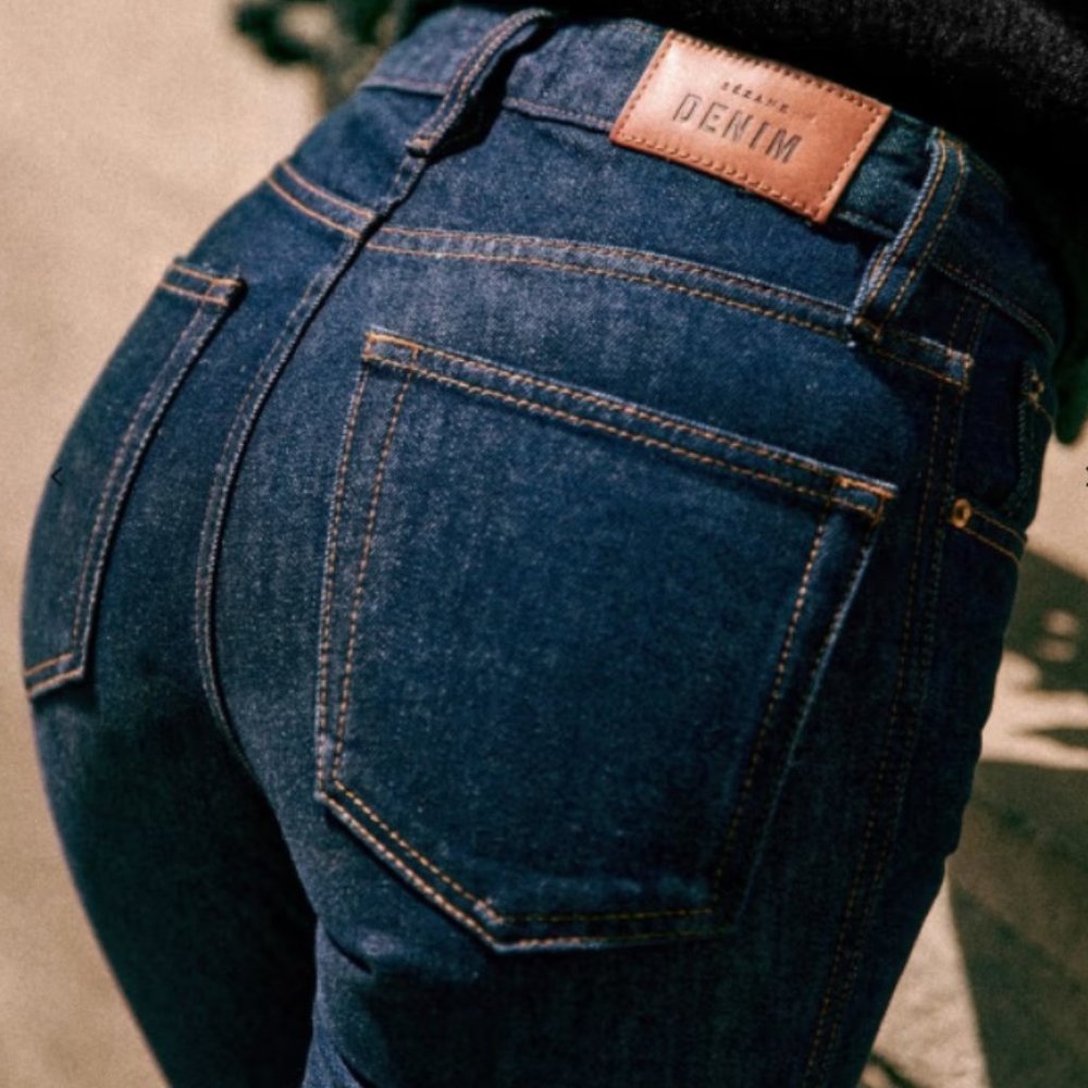 Sezane Le Brut Sexy Indigo Jeans size 35 ( around 14 US) NWOT